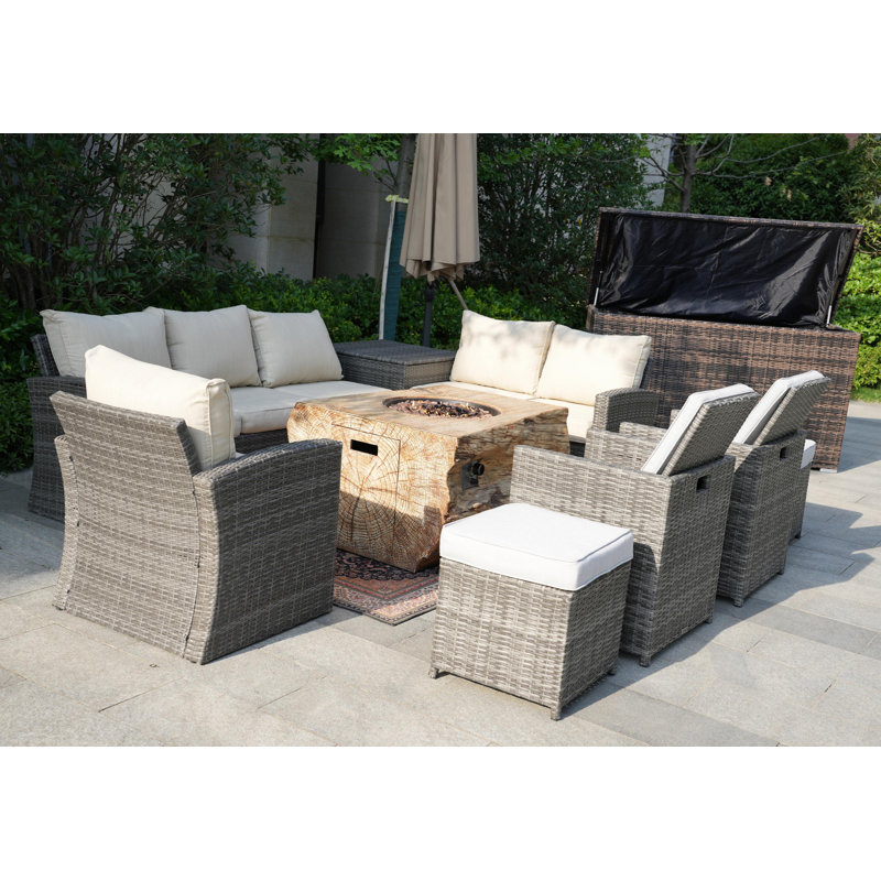 Coltson 10 - Person Patio Conversation Set with Cushions