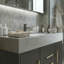 Meuble-lavabo flottant 39 po avec meuble-lavabo et plateau en pierre frittée Gethers-1489035113-1489035115
