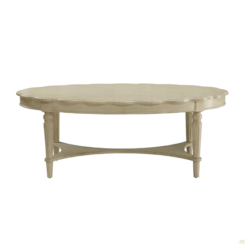 Table basse ovale avec tablette inférieure
