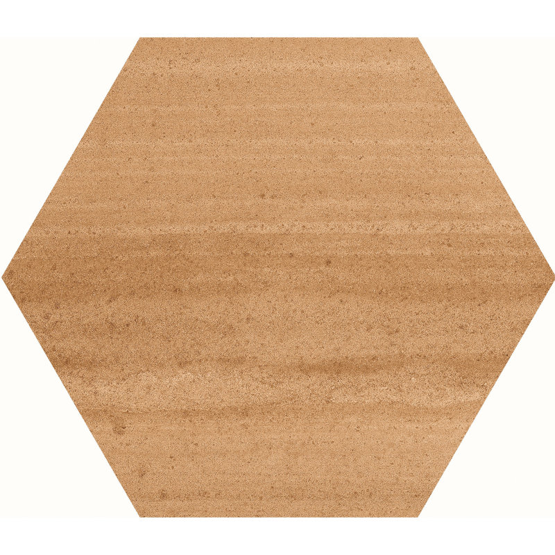 Cotto Charm 8" Porcelain Flat Hex Tile, Sienna