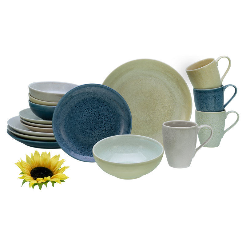 Reactive Piece Stoneware Dinnerware Set - Service for 4