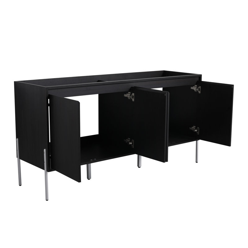 Meuble-lavabo autoportant 60 po avec portes à fermeture douce (ensemble KD) 60 po - évier inclus