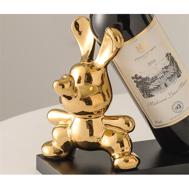 Baani Tabletop Wine Bottle Rack, Gold