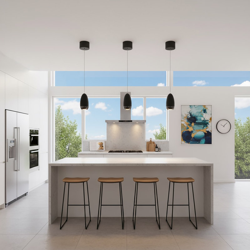 Luminaire suspendu à 1 lumière Royal Pearl, Noir