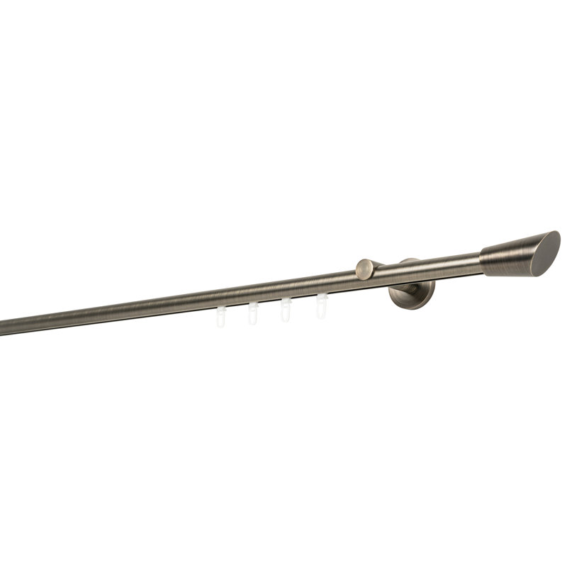 Curtain rod made to measure inner barrel 20mm, 2cm H x 270cm W x 6.5cm D, Burnished