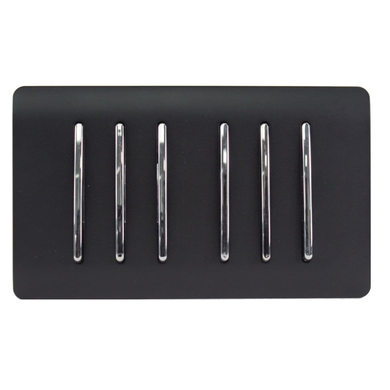 Trendi Switch Gang 1 or 2 Way Light Switch, Matt Black