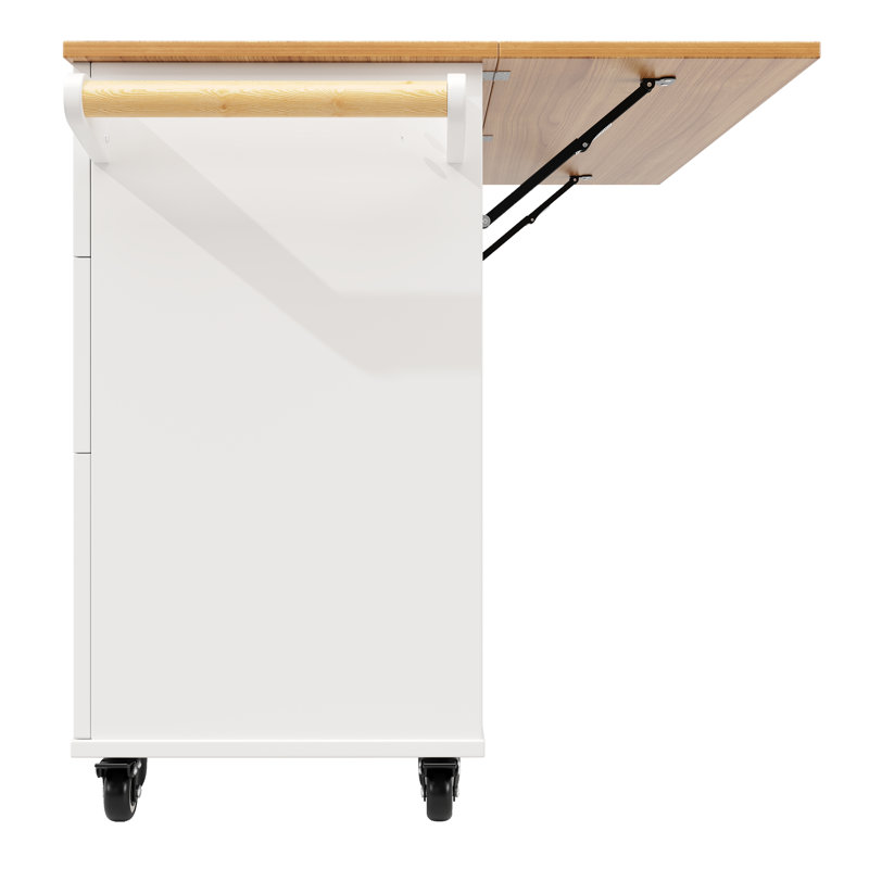 Kitchen Island With 3 Drawers And 3 Doors, White