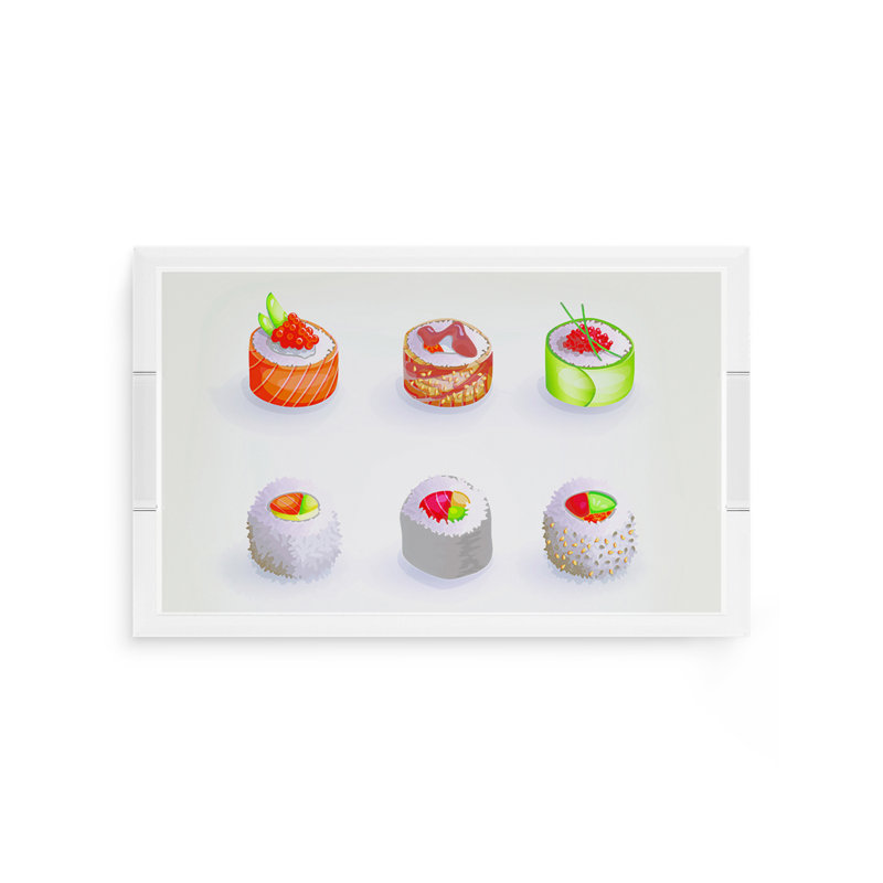 Sushi Go Acrylic Rectangle Decorative Tray, 12.5"W x 7.75"D x 2"H