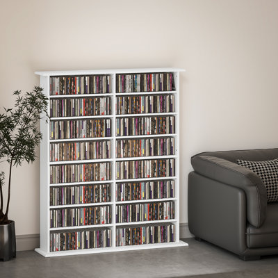 HOMCOM CD/DVD Storage Unit 6/12 Adjustable Shelves
