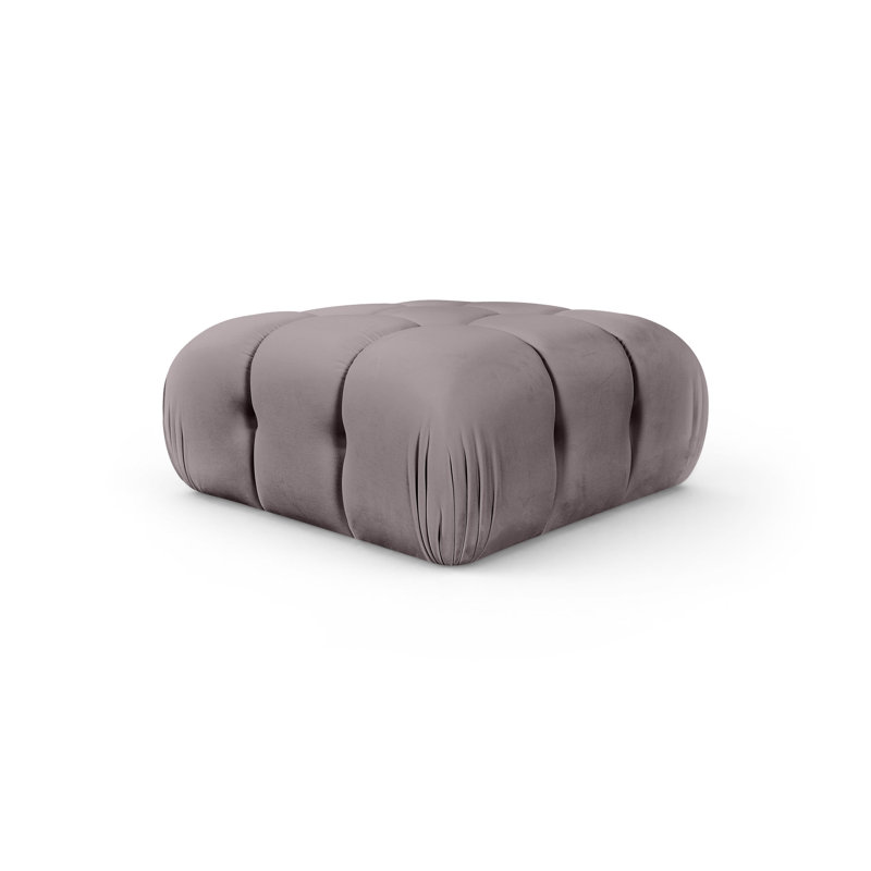 Repose-pieds modulaire Lindenwold, Velours taupe