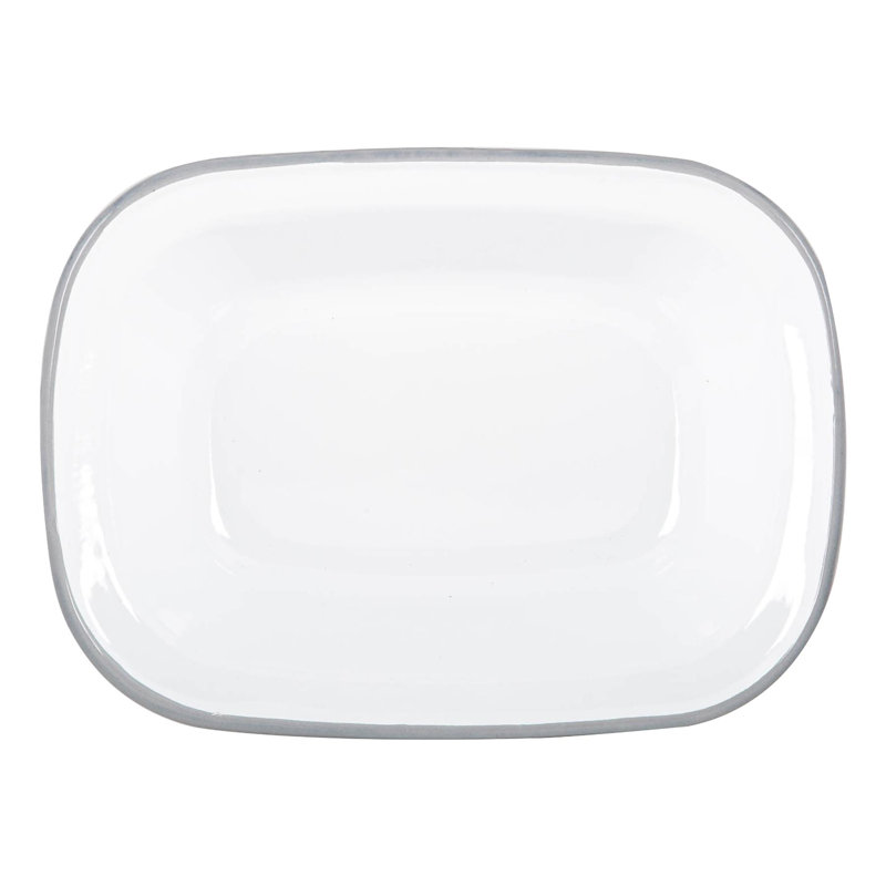 Argon Tableware Rectangle Steel Baker Bakeware, White/Grey