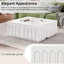 Élégant meuble télé blanc pour les grands téléviseurs, table basse avec 4 tiroirs cachés, design arqué avec une touche de classe, matériel multi-usage: et table, conception de rangement de tiroir, performance durable