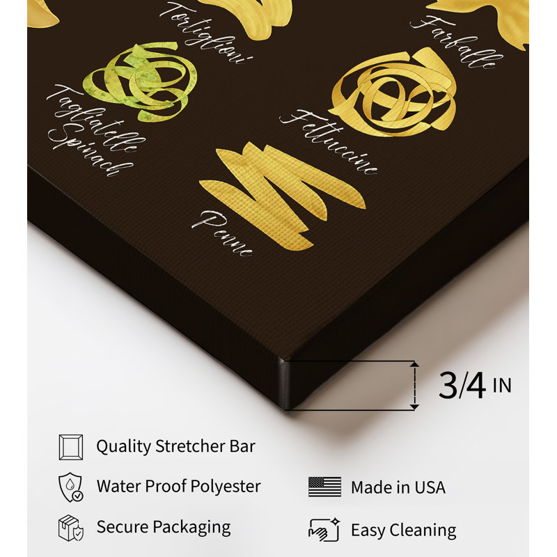Pâtes à saveur italienne véritable, Sans cadre, Canevas, H 16 po x l 20 po