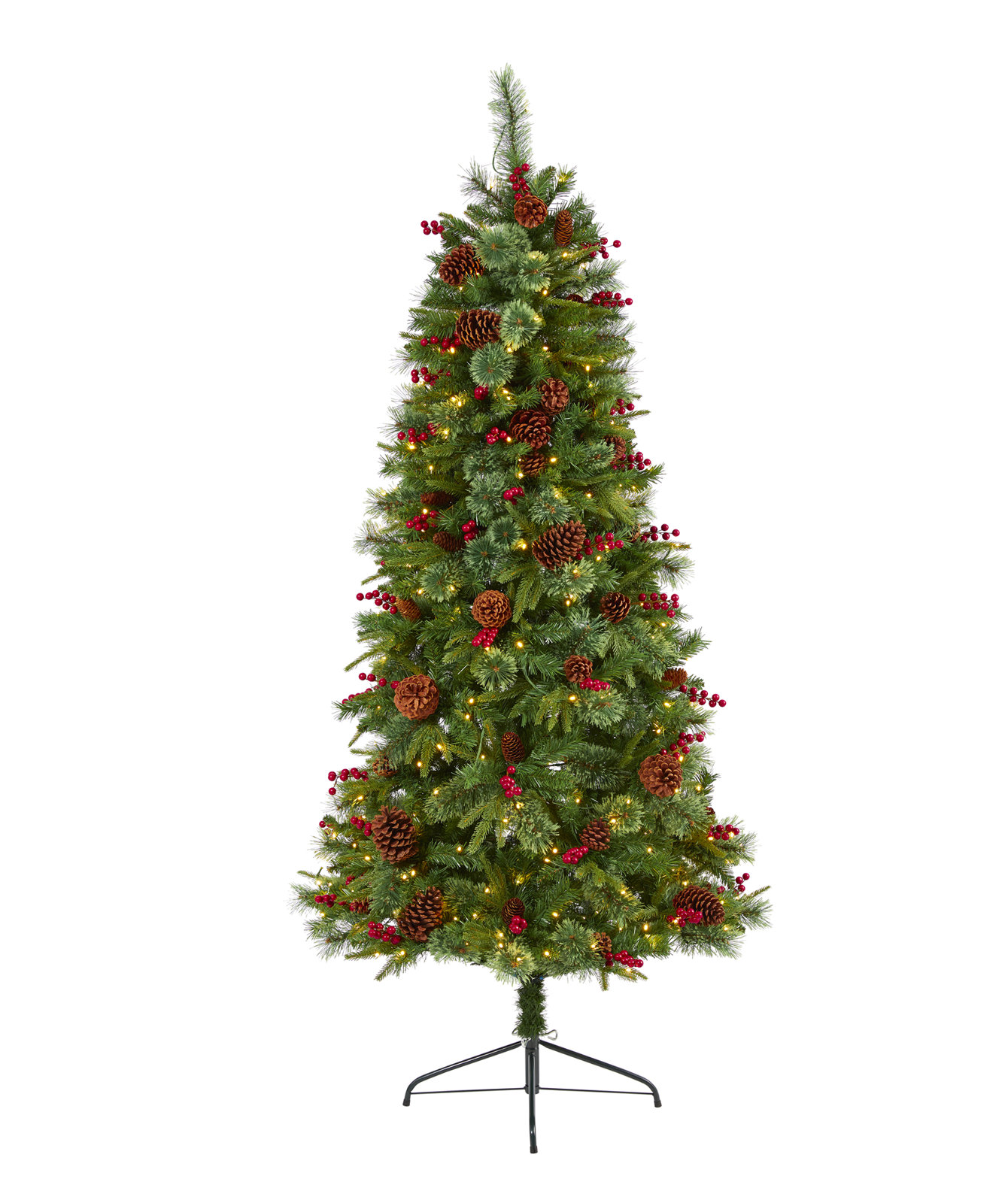 Lighted Artificial Christmas Tree, 6.5' H
