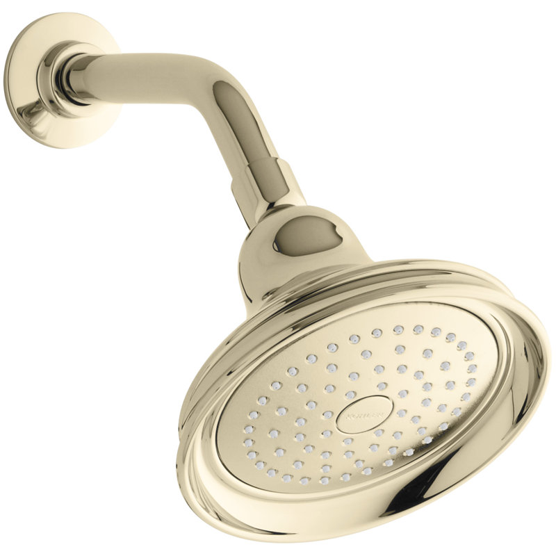 Bancroft 2.5 GPM Single-Function Shower Head with Katalyst Air-Induction Spray, Vibrant French Gold
