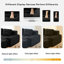 Canapé modulaire contemporain en U avec tissu velours côtelé, siège profond contemporain, repose-pieds mobile-1543885455