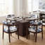 Ensemble de salle à manger contemporain pour 4 personnes avec table cannelée et chaises en bois d'hévéa Drake