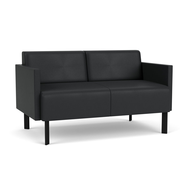 Causeuse de réception Luxe Lounge, Modena graphite, Acier noir