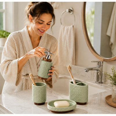 Ensemble d'accessoires de salle de bain en céramique
