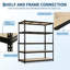 Étagère de garage robuste à 5 niveaux réglable en métal, support de rangement industriel pour garage/sous-sol, 152 x 61 x 183 cm (L x l x H)