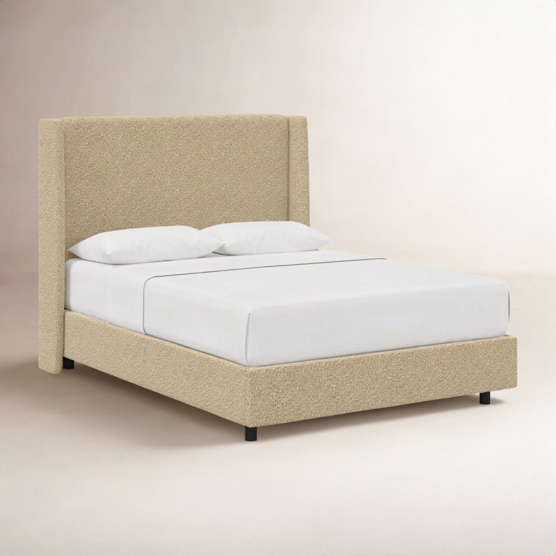 Lit tapissier Tilly, Très grand, Bouclé chamois classique