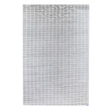 Hand Knotted Plaid Area Rug in Gray/White