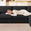 Canapé modulaire confortable en chenille, design moderne noir pour le salon