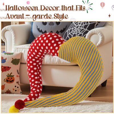 Striped Red and Yellow Curved Backrest Cushion