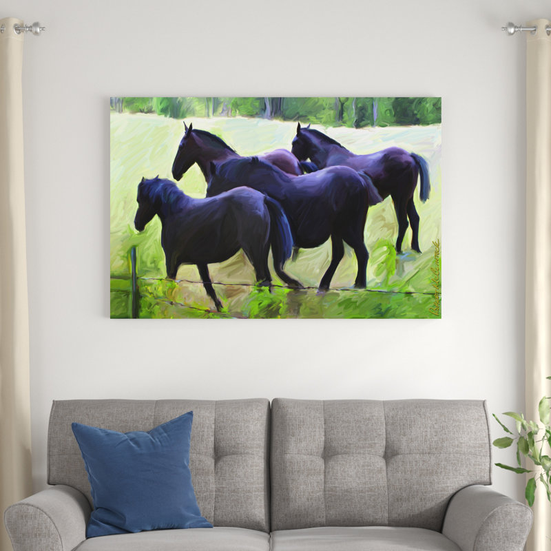 Guilford Horses II, H 32 po x l 48 po x P 1,25 po