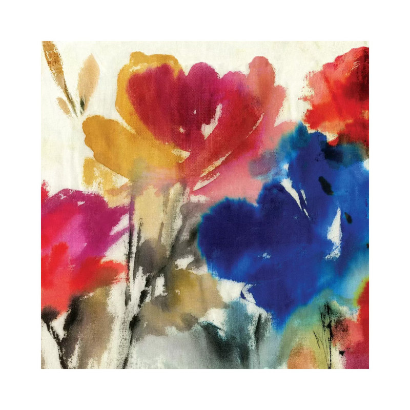Watercolour Florals I by Asia Jensen - Wrapped Canvas Painting, 30.48 cm H x 30.48 cm W