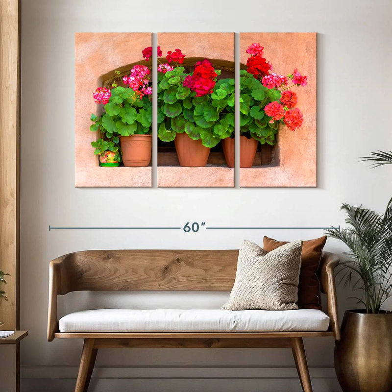 Harnek Potted Geraniums, 32" H x 50" W
