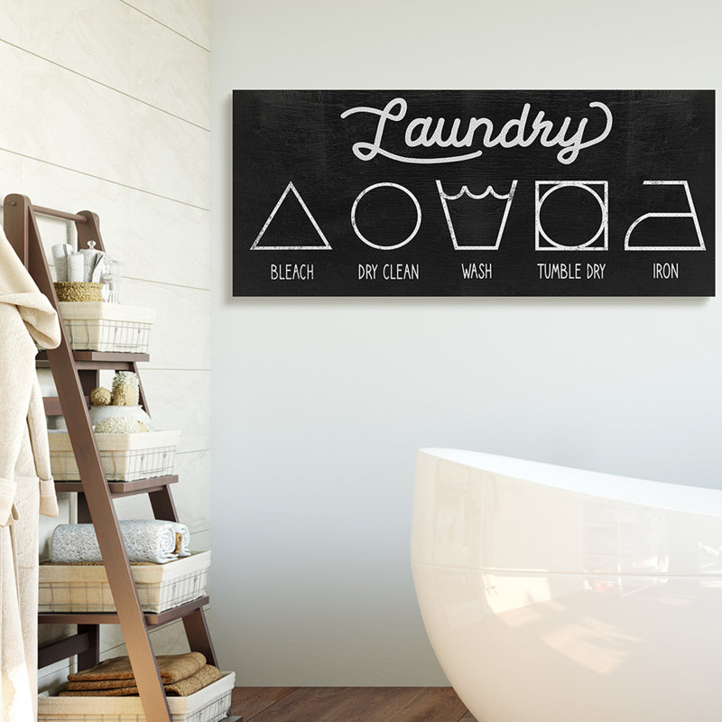 Guide de nettoyage du symbole du linge vieilli, Toile tendue, H 20 po x l 48 po