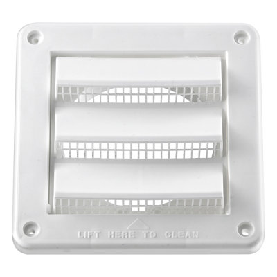 Lambro® 4-In. Plastic Air Intake Louver Vent With Removable Screen, White, 604W