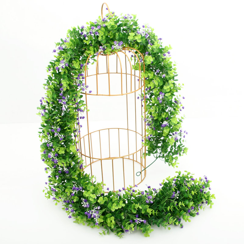 Guirlande 6 'en eucalyptus artificiel avec gypsophile mauve