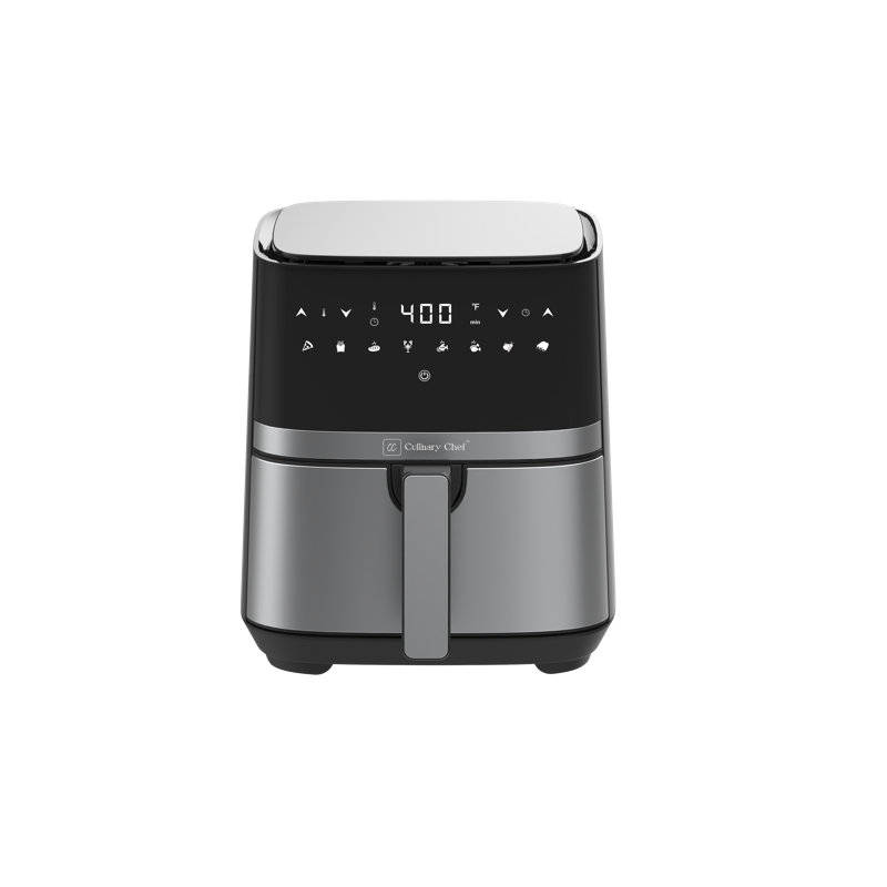 Culinary Chef 4.5-Quart Black Electric Air Fryer with Glass Basket
