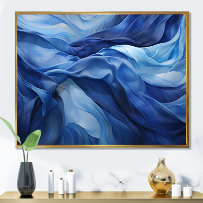 Blue Emotional Tachisme Waves 3 - Tachisme Wall Art