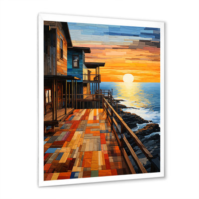 «Kortnei Coastalpier Pier Perspect Pastoral I», reproduction sur toile