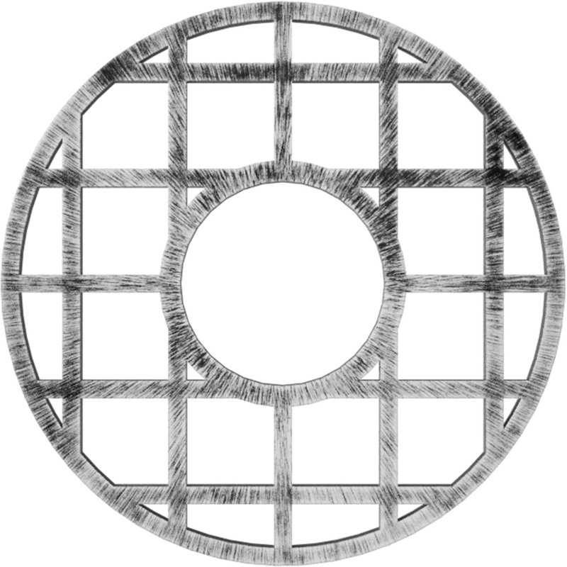 Médaillon de plafond de 32 po x 32 po x 11 5/8 po x P 1 po O'Neal, H 32 po x l 32 po x P 1 po, Étain antique