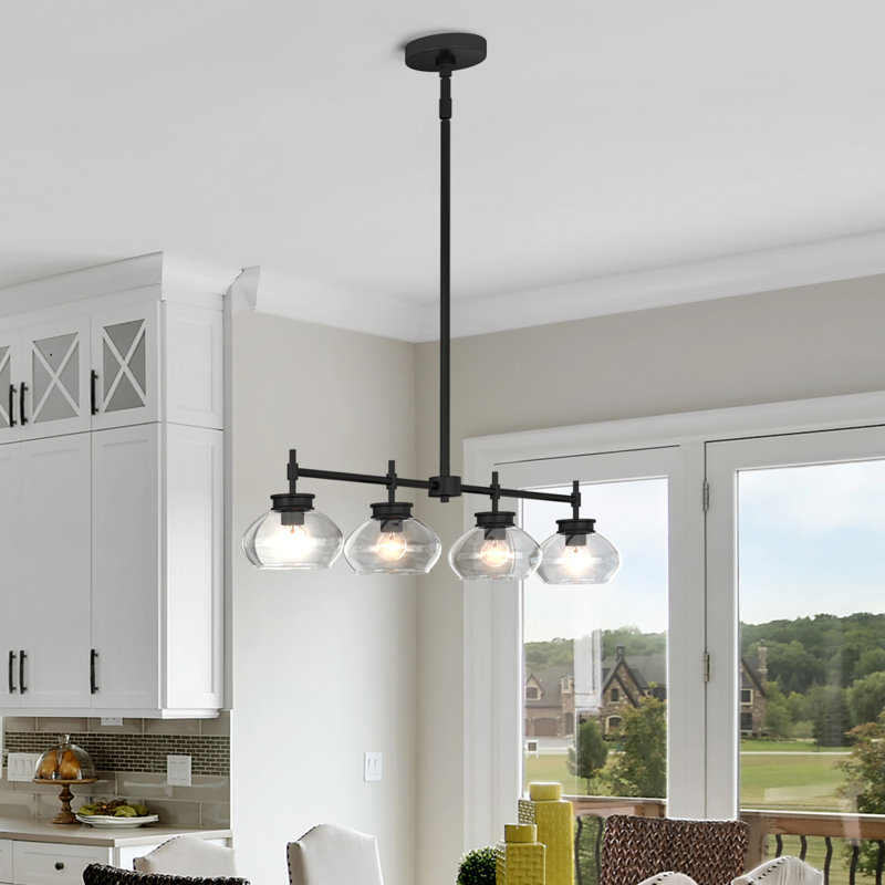 Kinsmon Plug & Play 6-Light Chandelier in Transitional and Modern Style-59.6 Inches Tall and 36 Inches Wide, Matte Black