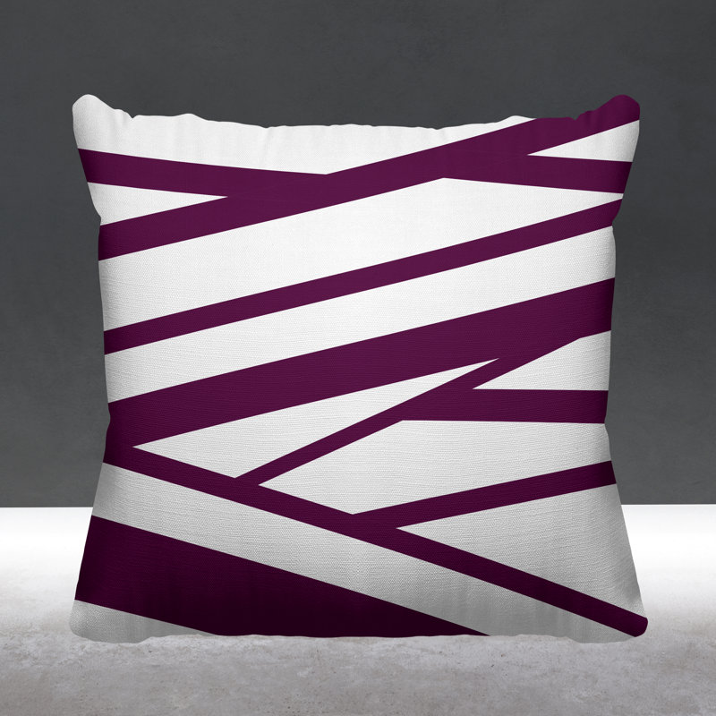 Coussin décoratif intérieur / extérieur Risley Minimalist, H 17 po x l 17 po, Violet, Carré
