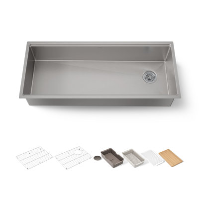 Strive® 44 po Évier de cuisine encastré à simple cuve avec station de travail