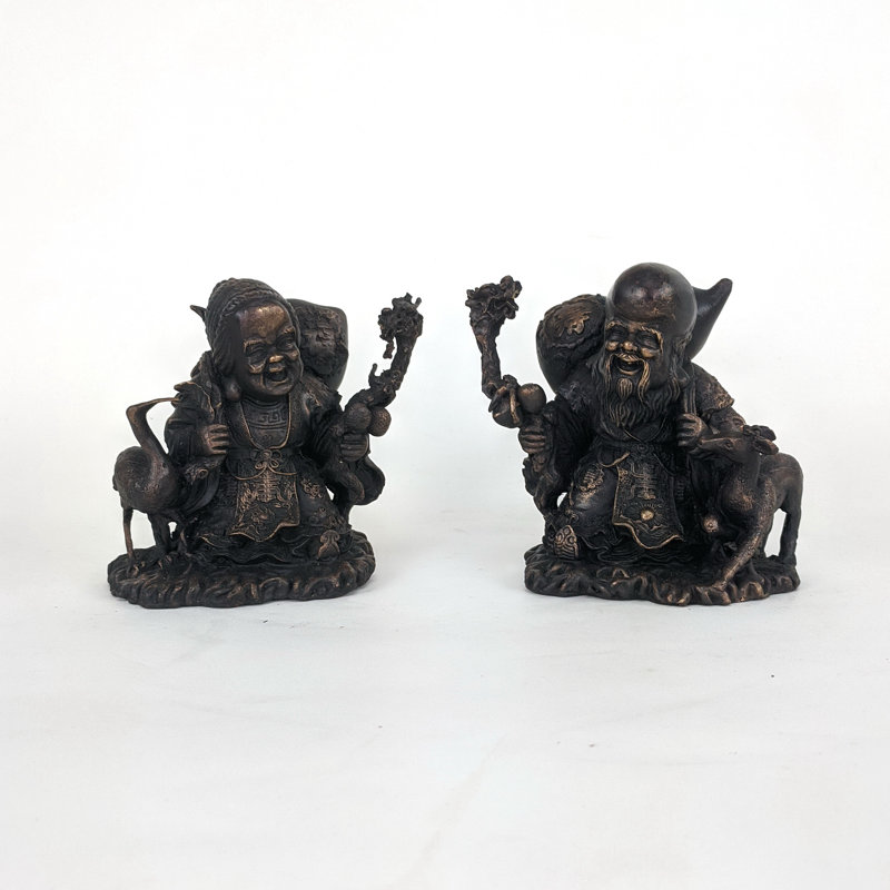 Ensemble de 2 figurines de vieux couple chinois Eann