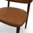 Modern Curved Genuine Italian Leather Dining Chair with Oak Back and Legs