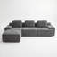 Canapé modulaire à compression de 122 po de largeur avec coussins modulaires et repose-pieds-844670761