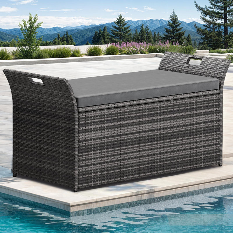 Banc de rangement multifonctionnel 90 gallons avec coussin résistant à l'eau
