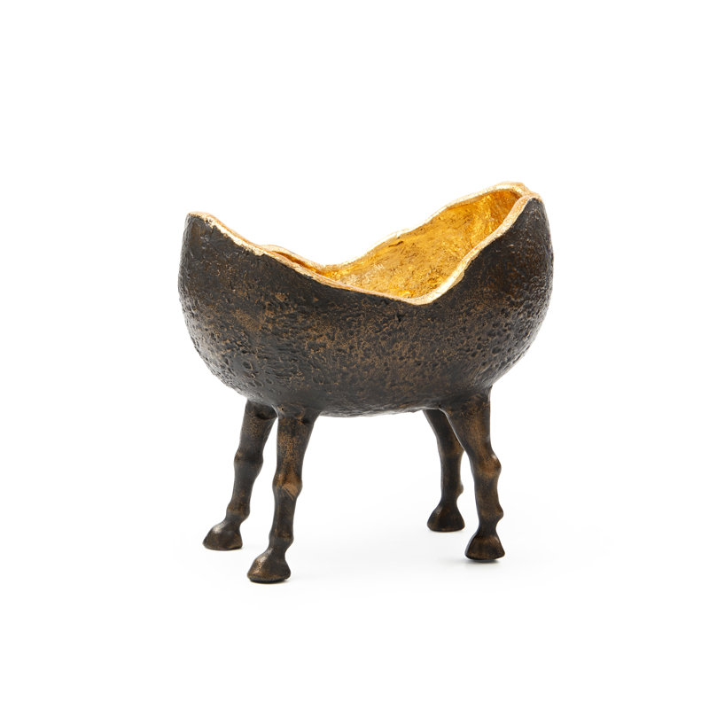Belmont Metal Decorative Bowl, Bronze/Gold Leaf