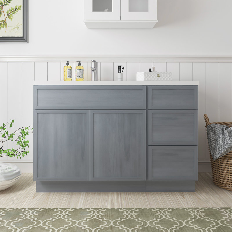 Base de meuble-lavabo simple 54 po seulement, Argent argent