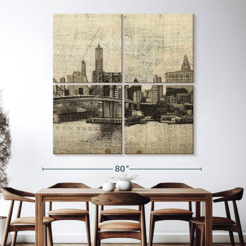 Lilie, NY, pont de Brooklyn, horizon III, H 74 po x l 74 po