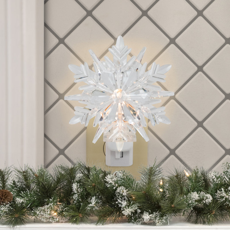 Veilleuse flocon de neige 3D - 6 po - transparent