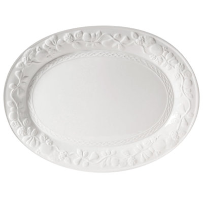 Plateau de service ovale de 18,75 pouces, plats de service Durastone sur le thème de la récolte, grand plateau de service allant au micro-ondes et au lave-vaisselle